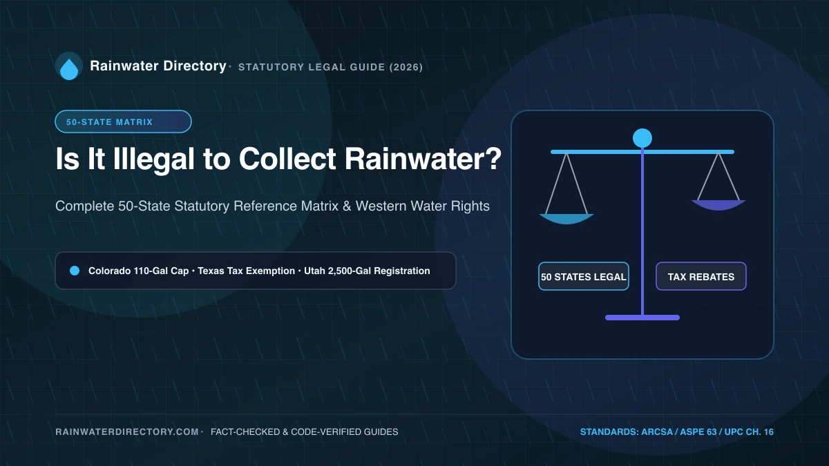 50-State statutory reference matrix and legal guide for residential and commercial rainwater harvesting systems
